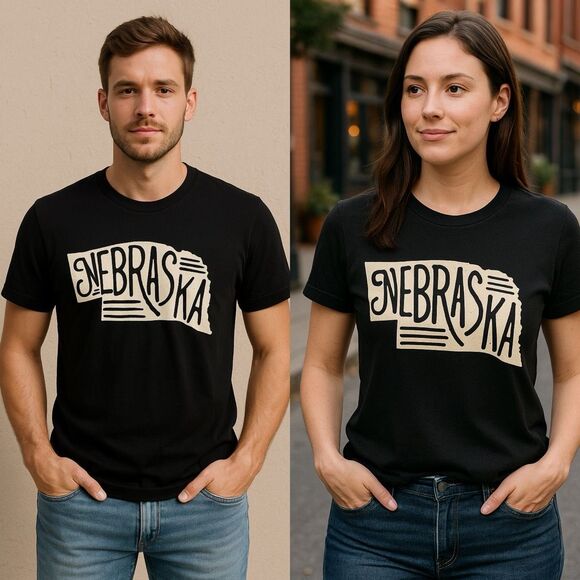 Bella + Canvas Nebraska Graphic Tee – Black – Size M – 100% Cotton - Picture 9 of 10